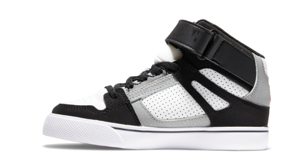 Children's DC Pure Elastic Lace High Top -White/Black/Red