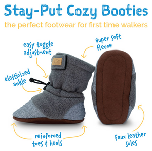 Adjustable Stay Put Cozy Booties- Black