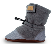 Load image into Gallery viewer, Adjustable Stay Put Cozy Booties- Heather Grey
