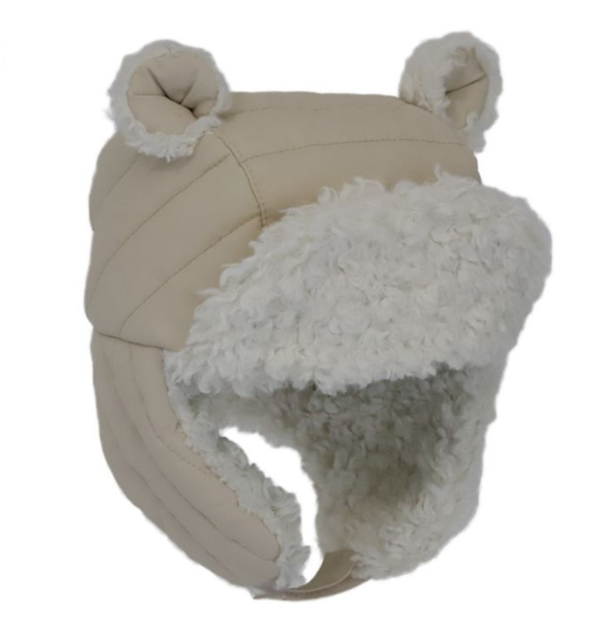 Nylon Bear Puffer Hat