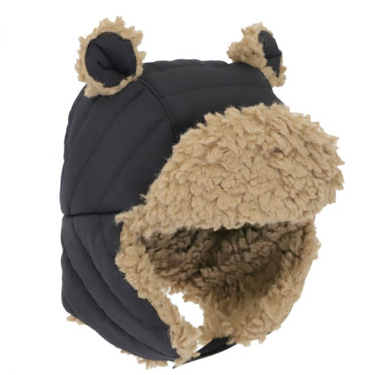 Nylon Bear Puffer Hat