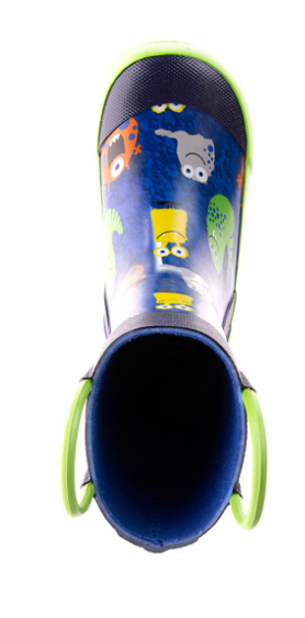 Children's Monster Rain Boots Blue