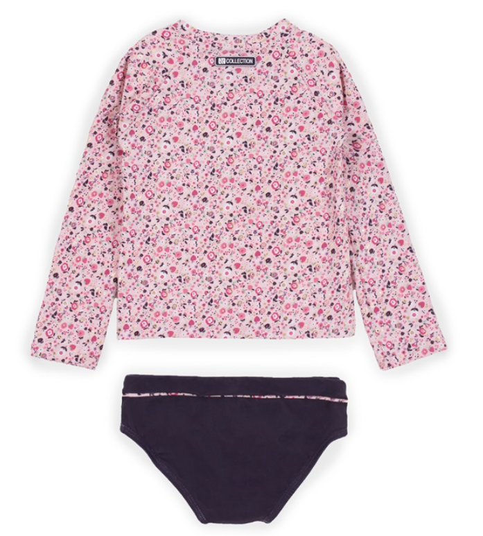 Floral Long Sleeve 2pc Swimsuit