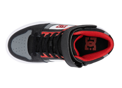 Children's DC Shoes Pure High Elastic Lace High Top Shoes -White/Grey/Red